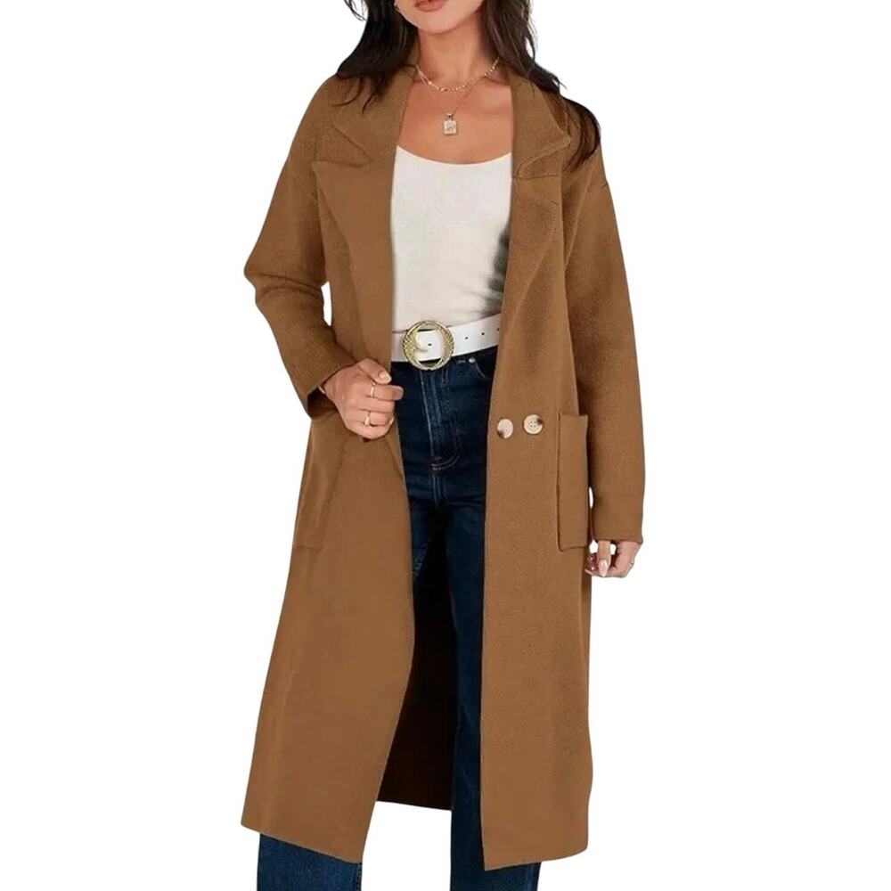ANRABESS Long Cardigan Duster Sweater in Color Caramel Size Small New with Tag